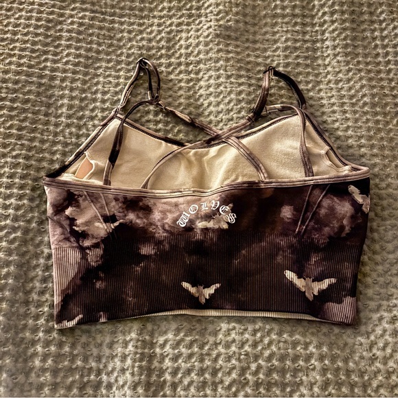 Wolf Chopper "Everson Seamless" Huxley Bra in Owen Green Death Moth Ghost Clouds - Picture 3 of 6